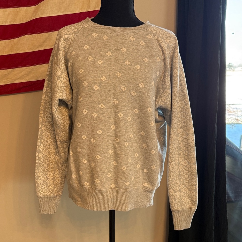 Aerie Light Gray Patterned Sweatshirt